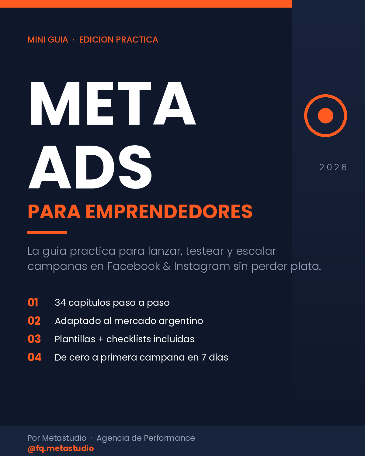 Guía Meta Ads para Emprendedores · PDF 34 capítulos
